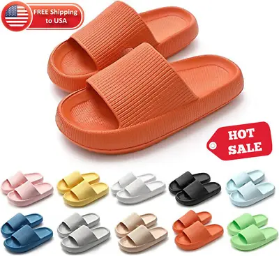 Cozy Pillow Slides Anti-Slip Sandals Ultra Soft Slippers Cloud Home Outdoor Shoe • $7.99