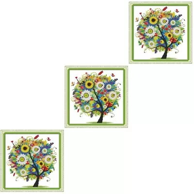  3 Count Family Tree Cross Kits Embroidery Crafts For Adults • £24.59