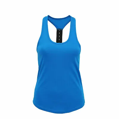 Womens TriDri® Performance Fitness Running Yoga Strap Racer Back Vest Tee Top XS • £7.02