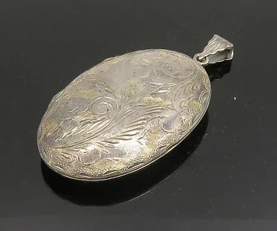 925 Sterling Silver - Vintage Floral Vine Swirl Locket Pendant (OPENS) - PT15815 • $82.25