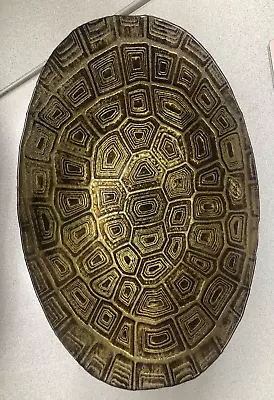 Akcam Turtle Tortoise Shell Design Glass Oval Bowl Gold 12” Turkey • $21