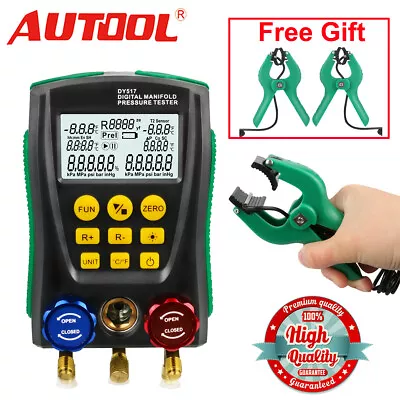 $124 • Buy Manifold Digital Gauge Refrigeration HVAC Meter Vacuum Probes Temperature Clamp