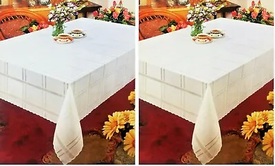 Luxury Square Lace Tablecloth Smooth Vinyl Premium Heavy Duty • $15.89