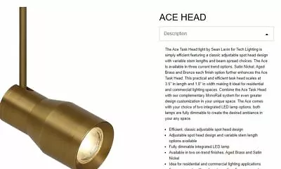 Tech Lighting Ace 5  Stem 700FJACE930405R LED Adjustable Heads • $135