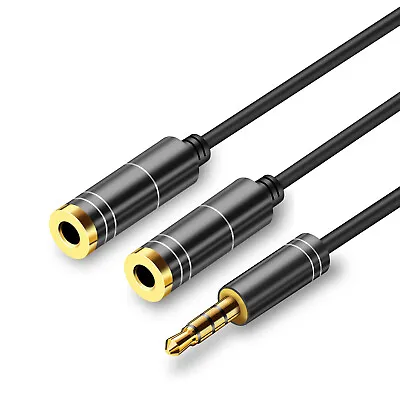 $5.99 • Buy 3.5mm Male To 2 Female Audio Y Splitter Headphone Cable Stereo AUX Jack Adapter
