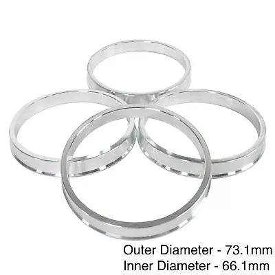 SET OF 4 HUB CENTRIC HUBCENTRIC ALUMINUM RINGS 73.1mm - 66.1mm 73mm 66.10mm • $6.96