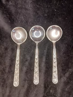 TH Marthinsen Norway 3 Round Soup Spoons EPNS MRT6 Silverplate Vtg Replacement  • $34.95