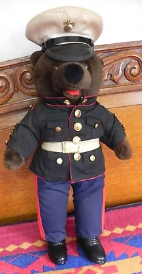 Bear Forces Of America 1989 US Marine Bear  About 19  To Top Of Ear Preowned • $12.99