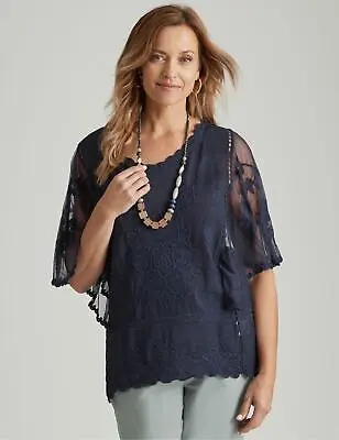 $19.90 • Buy Millers Extended Sleeve Embroidered Woven Top Womens Clothing  Tops Tunic