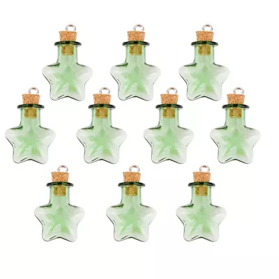 Lot 10Pcs Cork Message Glass Bottles Vials W/ Loop Pendant • $6.33