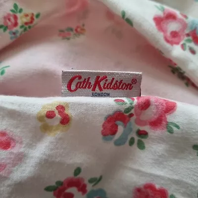 Cath Kidston Floral Double Duvet Cover  Pink Blue &  Ivory Roses Reversible  • £22