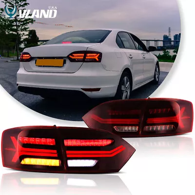 VLAND Red LED Tail Lights W/Sequential Indicator For 2011-2014 Volkswagen Jetta • $219.99