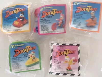 Vintage 1986 Mcdonalds Duck Tales Toys Complete Set Of 5. Sealed In Packs • $75