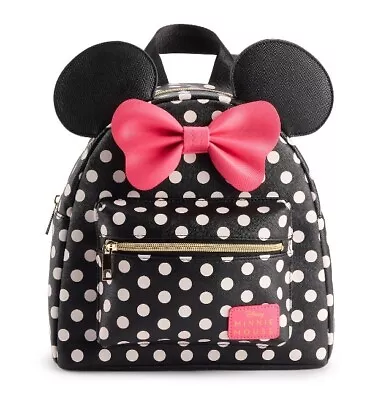 Disney's Minnie Mouse Polka Dot Mini Backpack With 3D Ears & Pink Bow-NWT • $50