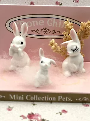 Mini Collectors Pets Bone China Bunny Rabbits - Set Of 3 • $14