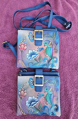 Anuschka Hand Painted Leather Portuguese Parrot Crossbody Bag • £154.42