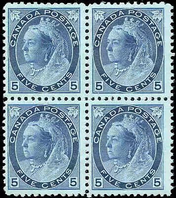 Canada Mint NG F+ 5c Scott #79 VARIETY Block 1899 Queen Victoria Numeral Stamps • $217.29