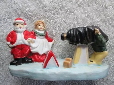 Santa And Mrs. Claus Having Their Picture Taken Ceramic Figurine • $9.85