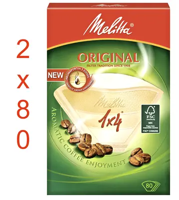 MELITTA COFFEE FILTER Papers ORIGINAL Size 1x4 (2 Packs X 80 Filters) 160 Pcs • £8.78