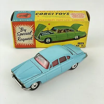 Vintage Boxed Corgi Toys No. 238 Jaguar Mark X Blue • £89