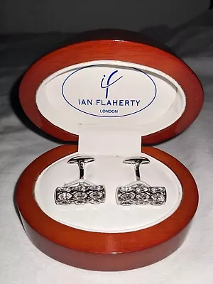 Clear Crystalised Cufflinks | Ian Flaherty London | For Weddings/formal Events • £44.99