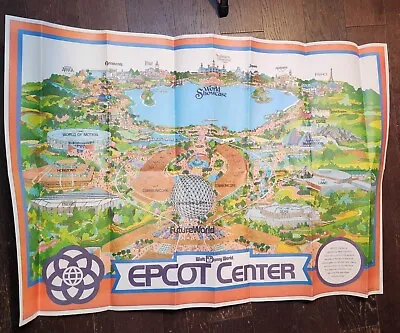 Vintage Walt Disney World Epcot Center Wall Poster Map 1982 - 29.5  X 43.75  • $94
