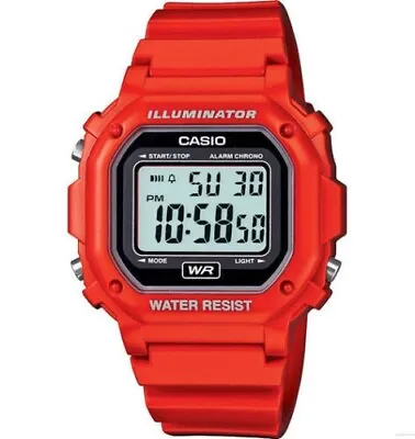 Casio F108WHC-4A Digital Chronograph Watch Red Resin Alarm 7 Year Battery • $19.99