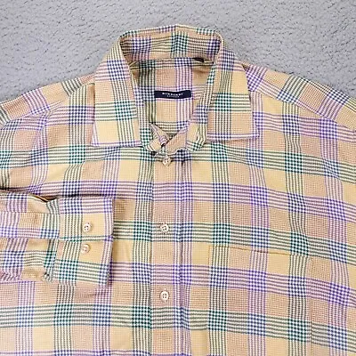 Vintage Burberry London Shirt Mens LT Large Tall Multi Color Button Down USA • $125
