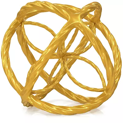 Metal Decorative Sphere For Home Decor Trendy Gold Hand Painted Modern Balls • $15.68