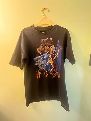 BLACK SABBATH Vintage 80's Heaven And Hell Devil Tee M/L • $120