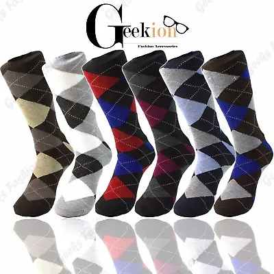 3 6 9 12 Pairs Mens Funky Colorful Pattern Causal Dress Fashion Socks 10 - 13 • $11.99