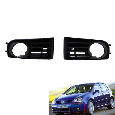 2Pcs Front Bumper Foglight Grille Fit For VW Golf Mk5 05-09 W/Hole Pair 06 Lower • $24.63