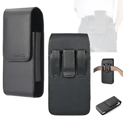 Vertical Leather Belt Clip Holster Pouch Case Cover For XL Phone Samsung IPhone • $9.99