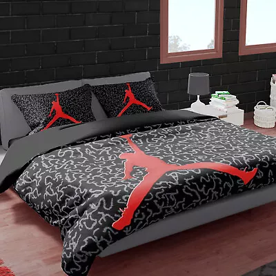$55 • Buy Single/KS/Double/Queen/King/Super K Soft Basketball Quilt/Duvet Cover Set-Jordan