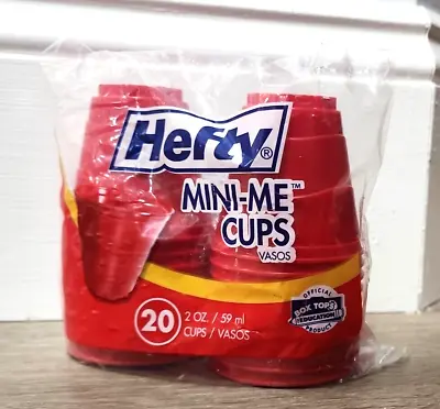 20 Hefty MINI-ME 2 Ounce RED PARTY CUPS Plastic Shot Glass Bar Cup • $10.98