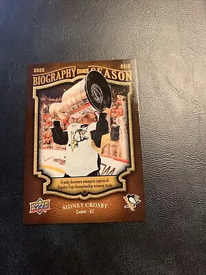 B50a Bos1 Sidney Crosby Pittsburgh Penguins 2009/10 Upper Deck Biography • $1.99