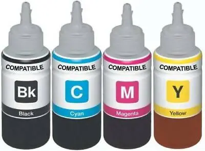 4 X Universal Ink Bottles BCMY Non-OEM Alternative For Lexmark Printers - 100ml • £15.99