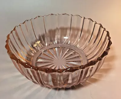 Vtg. Anchor Hocking Fortune Pink 4 1/2  Dessert Bowl Fruit Pink Depression Glass • $20