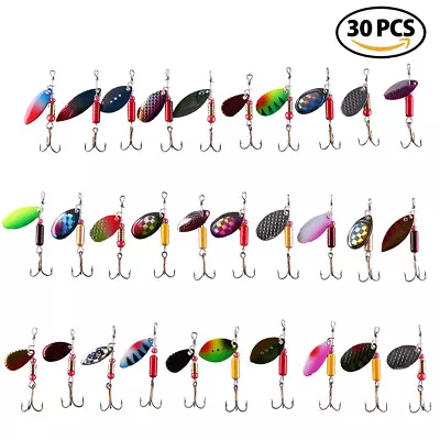 Lot Of 30 Trout Spoon Metal Fishing Lures Spinner Baits Bass Tackle Colorful NEW • $13.99