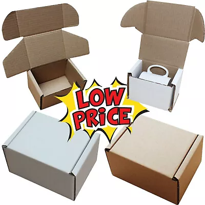 White Or Brown Shipping Cardboard Boxes Postal Mailing Gift Packet Small Parcel • £8.95