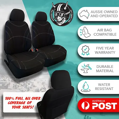 For Holden Captiva All Over Neoprene Black Front Car Seat Covers Water Resistant • $149