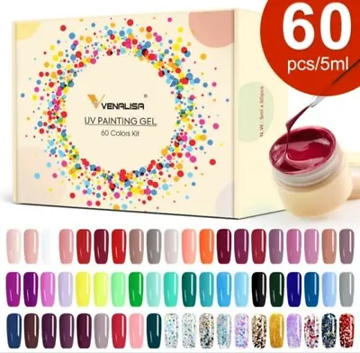 Uv Painting Gel Nail 60 Colours Brand New Kit • £43.99