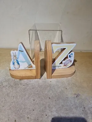 Beatrix Potter Peter Rabbit Bunny Wooden Bookends From A To Z 2012 Library (D9) • £17.25