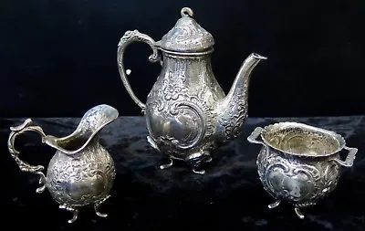 Vintage 19th Century Child's 800 Silver Tea Set • $575