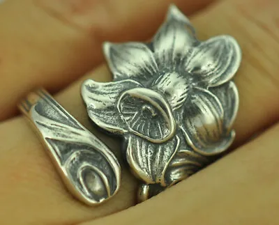 Beautiful 925 Sterling Silver Daffodil Flower Spoon Ring • $26.99