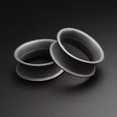 £4.99 • Buy Silicone Flesh Ear Tunnel | Gunmetal Grey Metallic Silicone Double Flare Tunnel
