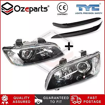 Set Pair LH+RH Head Light Projector + Eyelids BLK For Holden VE Commodore 06~10 • $291.50