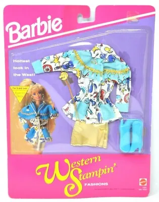 Mattel 10341 Barbie 1993 Western Stampin Fashions Style Clothing Collectible NIP • $170.90