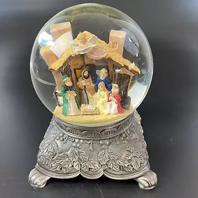 Vintage Nativity Three Wise Men Jesus Mother Mary Christmas Snow Globe Music Box • $28.99