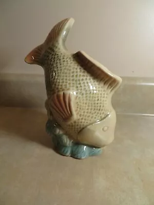 Vintage Majolica Style Fish Figurine Statue Ceramic Made In Brazil • $19